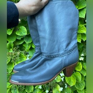 DINGO vintage grey leather slouchy boots size 8 1/2